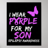 Epilepsie Bewustzijn Ik draag Paarse voor mijn Son Poster (Voorkant)