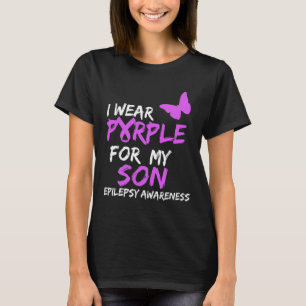Epilepsie Bewustzijn Ik draag Paarse voor mijn Son T-shirt