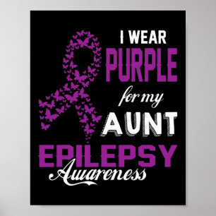Epilepsie Bewustzijn Ik Draag Paarse voor mijn tan Poster