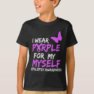 Epilepsie Bewustzijn Ik draag Paarse voor Mijzelf T-shirt