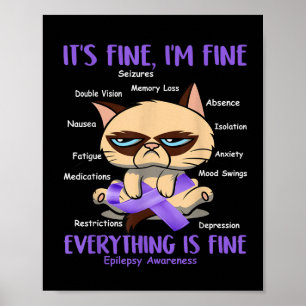Epilepsie Bewustzijn Kat Uw strijd is mijn strijd  Poster