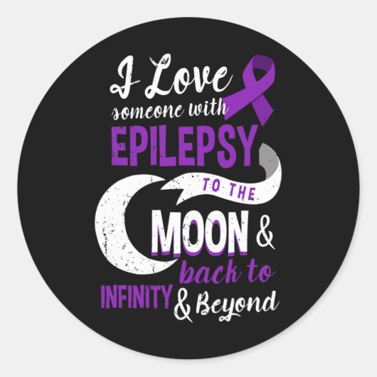 Epilepsie Bewustzijn - Liefde Zoon Mam Pap Dochter Ronde Sticker (Voorkant)