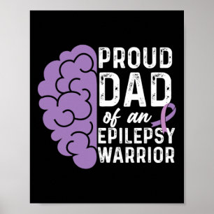 Epilepsie bewustzijn lint Trots vader van een epil Poster