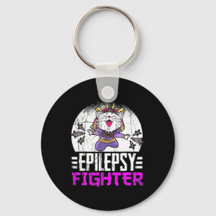 Epilepsie Bewustzijn Maand Ninja Kat Epilepsie Str Sleutelhanger