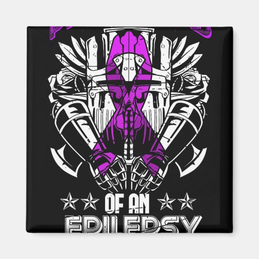 Epilepsie Bewustzijn Maand Trotse Vader Paarse lin Magneet (Voorkant)