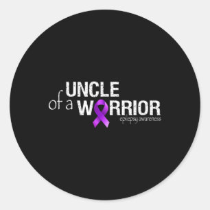 Epilepsie Bewustzijn Maand Uncle of a Warrior Paar Ronde Sticker