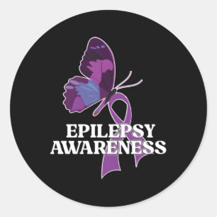 Epilepsie Bewustzijn Maand Vlinder Epilepsie Strij Ronde Sticker