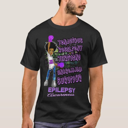 Epilepsie Bewustzijn Melanine Zwart Vrouwen Onbree T-shirt (Voorkant)