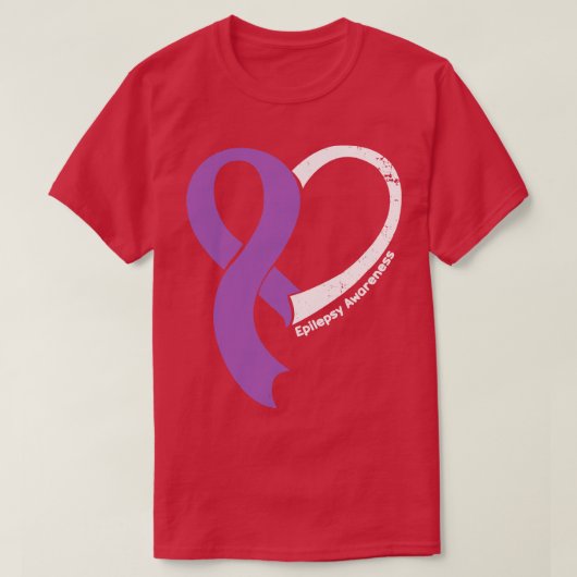 Epilepsie Bewustzijn Mensen Liefde Hart Lint Geluk T-shirt (Design voorkant)