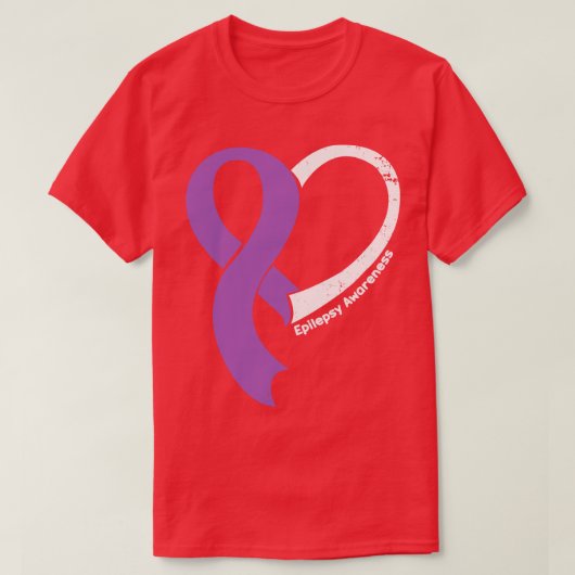 Epilepsie Bewustzijn Mensen Liefde Hart Lint Geluk T-shirt (Design voorkant)
