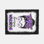 Epilepsie Bewustzijn Messy Bun Warrior Leopard Byn Fleece Deken (Voorkant (Horizontaal))