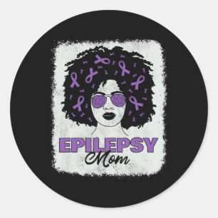 Epilepsie Bewustzijn Moeder Afro Afrikaans Amerika Ronde Sticker