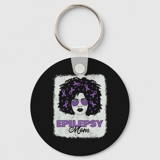 Epilepsie Bewustzijn Moeder Afro Afro-Amerikaanse Sleutelhanger (Voorkant)