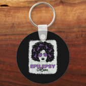 Epilepsie Bewustzijn Moeder Afro Afro-Amerikaanse Sleutelhanger (Voorkant)