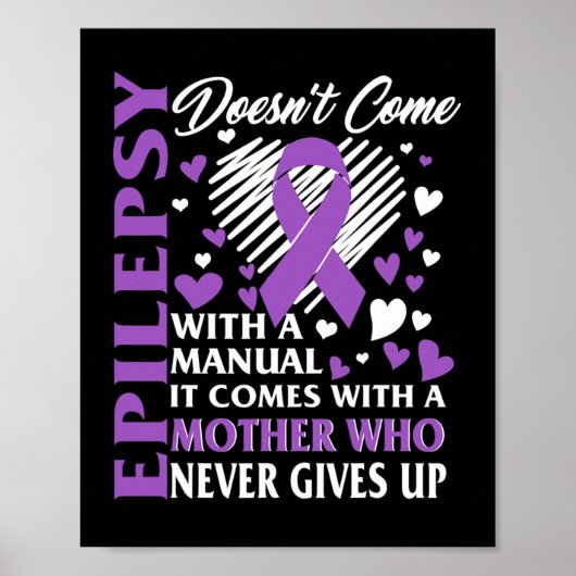 Epilepsie Bewustzijn Moeder Paarse Lint Insult Di Poster (Voorkant)