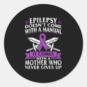Epilepsie Bewustzijn Moeder Paarse Lint Insult Di Ronde Sticker