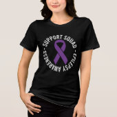 Epilepsie Bewustzijn Ondersteuningsteam Tri-Blend Shirt (Voorkant)
