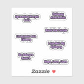 Epilepsie Bewustzijn Paarse Tekst Sticker Pack (Vel)