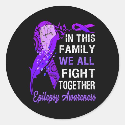 Epilepsie bewustzijn ronde sticker (Voorkant)