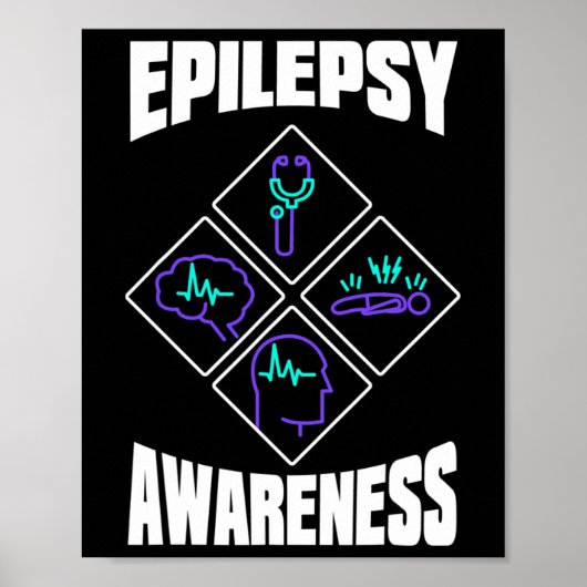 Epilepsie Bewustzijn Specialist Epileptische Strij Poster (Voorkant)
