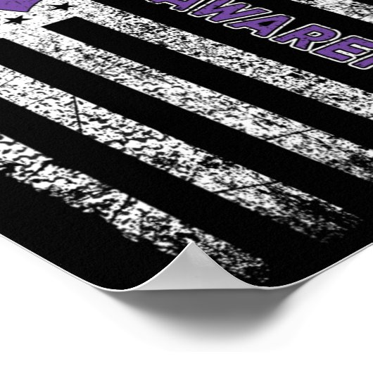 Epilepsie Bewustzijn Vlag Paarse Lint Epilepsie Oo Poster (Hoek)