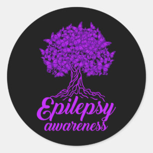 Epilepsie bewustzijn vlinder ronde sticker