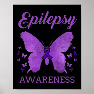 Epilepsie bewustzijn vlinder vintage poster