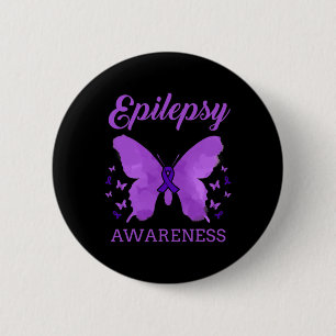 Epilepsie Bewustzijn Vlinders Epilepsie Ronde Button 5,7 Cm