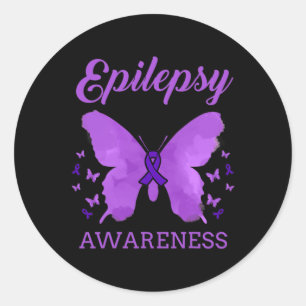 Epilepsie Bewustzijn Vlinders Epilepsie Ronde Sticker