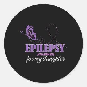 Epilepsie bewustzijn voor mijn dochter - Epilepsie Ronde Sticker