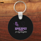 Epilepsie bewustzijn voor mijn dochter - Epilepsie Sleutelhanger (Voorkant)