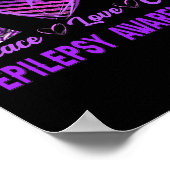 Epilepsie Bewustzijn Vrede Liefde Cure Paarse Gift Poster (Hoek)