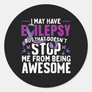 Epilepsie Bewustzijn Warrior 1 Ronde Sticker