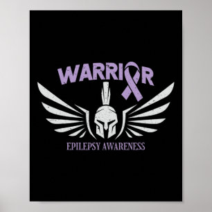 Epilepsie bewustzijn Warrior lint  Poster
