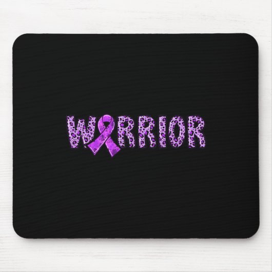 Epilepsie Bewustzijn Warrior Paarse Lint Leopard P Muismat (Voorkant)