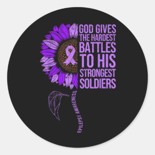 Epilepsie Bewustzijn Zonnebloem God Geef Het Moeil Ronde Sticker