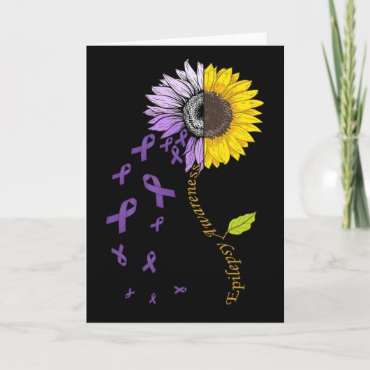 Epilepsie bewustzijn zonnebloem kaart (Voorkant)