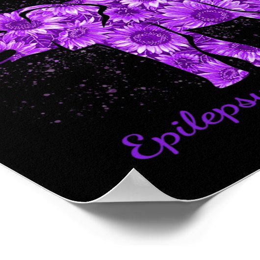 Epilepsie Bewustzijn Zonnebloem Olifant Wees Kind Poster (Hoek)
