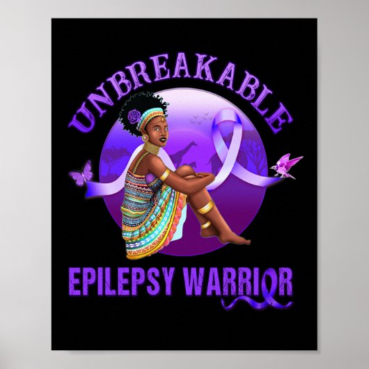 Epilepsie Bewustzijn Zwarte Vrouwen Onbreekbare Wa Poster (Voorkant)
