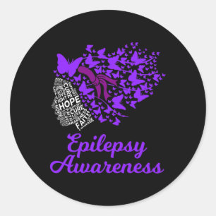 Epilepsie Bewustzijnsdag Aanvalstoornis Paarse Lin Ronde Sticker