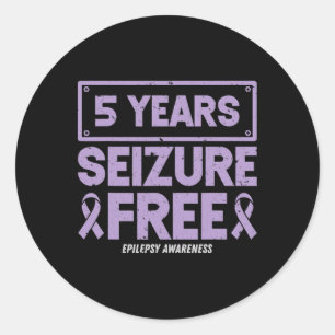 Epilepsie bewustzijnslint 5 jaar aanvalsvrij ronde sticker