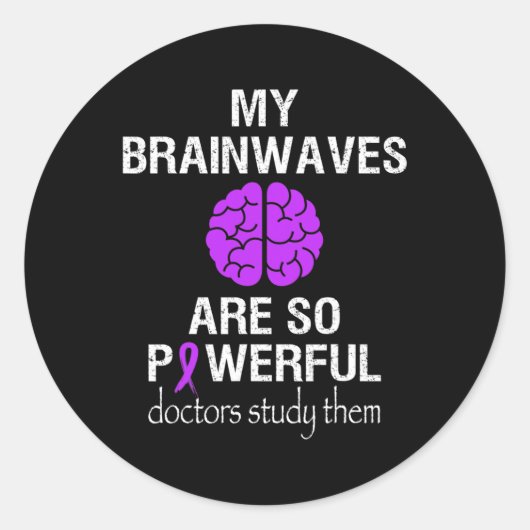 Epilepsie Bewustzijnsmaand Hersengolven Zijn Zo Kr Ronde Sticker (Voorkant)