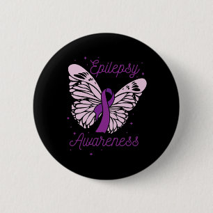 Epilepsie Bewustzijnsmaand Paarse Lint Voorstander Ronde Button 5,7 Cm