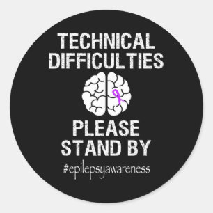 Epilepsie Bewustzijnsmaand We dragen paarse lint S Ronde Sticker