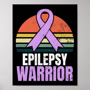 Epilepsie Bewustzijnsontwerp  Retro Sunset GIF Poster