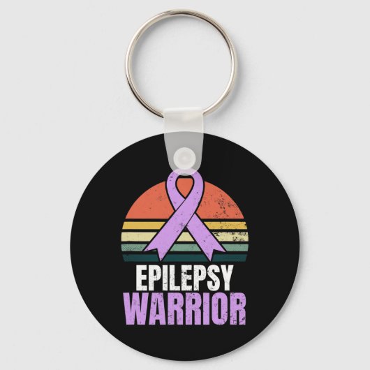 Epilepsie Bewustzijnsontwerp  Retro Sunset GIF Sleutelhanger (Voorkant)