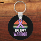 Epilepsie Bewustzijnsontwerp  Retro Sunset GIF Sleutelhanger (Voorkant)