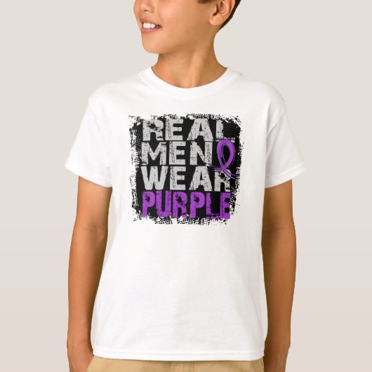 Epilepsie Echte Mannen Draag Paars T-shirt (Voorkant)