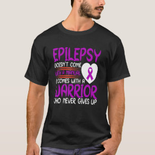 Epilepsie Een krijger die nooit Paarse ribben opge T-shirt