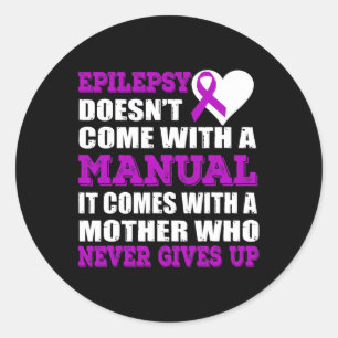 Epilepsie Een Moeder Die Nooit Opgeeft Paarse Lint Ronde Sticker